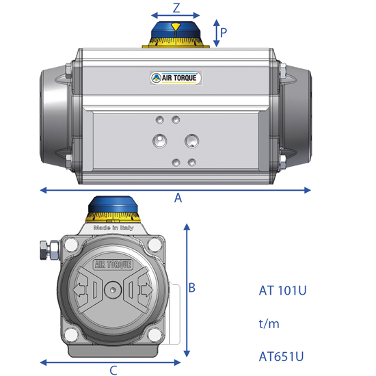 Air Torque pneumatische actuator&nbsp;&nbsp;|&nbsp;&nbsp;AT..D A